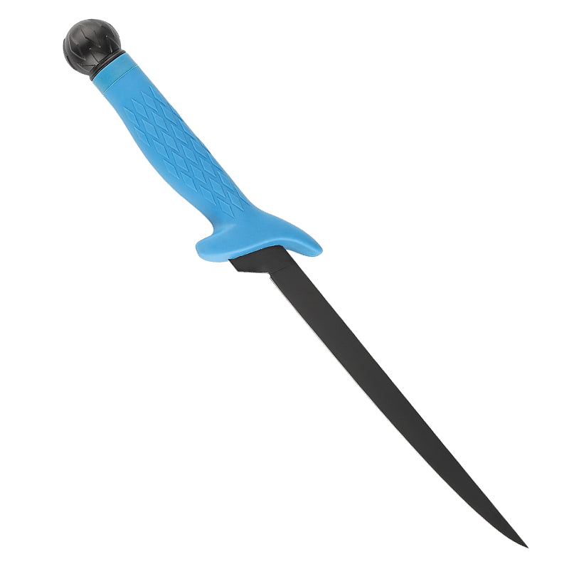 8 Narrow Fillet Knife - Blue Handle with Black Knob