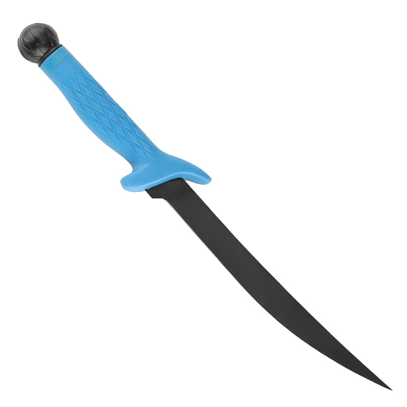 9" Flex Hybrid Fillet Knife Blue Handle with Black Knob - ManOwar Fishing Co.