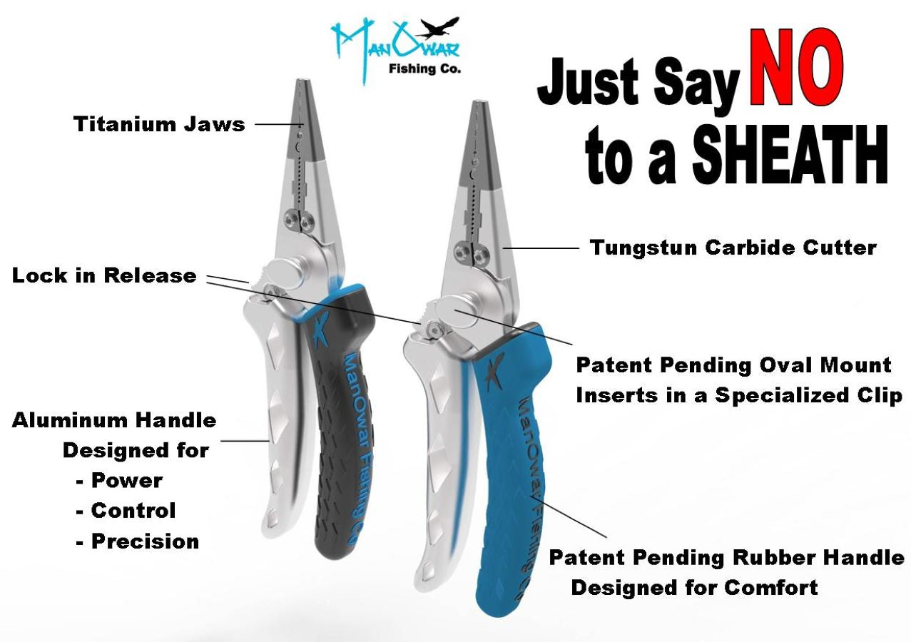 Just Say No to a Sheath Blue Handle (Left Side Clip) - ManOwar Fishing Co.
